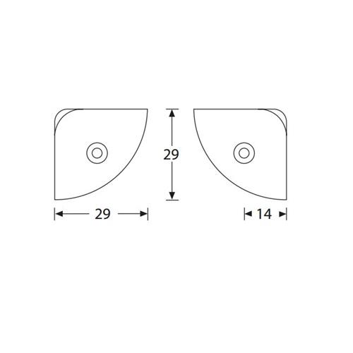 Cantonera plana pequeña níquel 4008