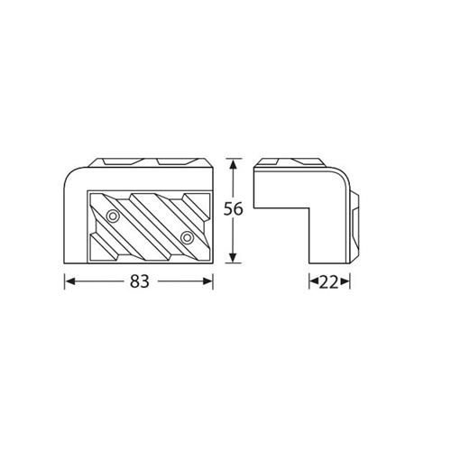 Cantonera apilable de plástico negro 4013