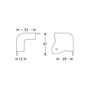 Cantonera plana 2 Patas negra 4023BLK 2