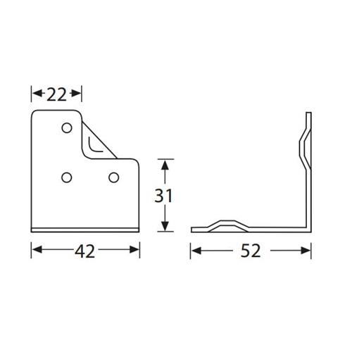 Escuadra 42 x 52 con Paso Perfil 4053