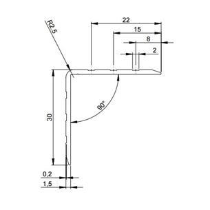 Perfil angulo aluminio 30x30x1,5mm 6105 (Precio por metro) 2
