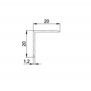 Perfil angulo aluminio 20x20x1,2mm 6209 (Precio por metro) 2