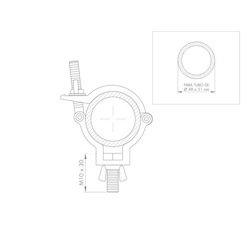 Abrazadera para tubo 50mm color negro ABZ-00/N