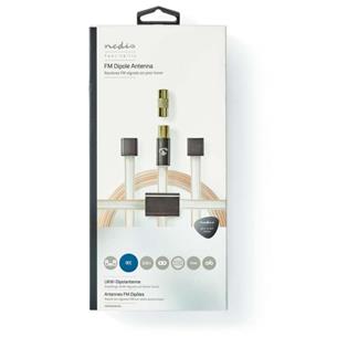 Antena FM dipolo 75 Ohms 2mts Blister Nedis