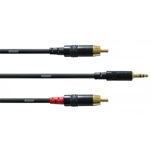 Cable Jack 3,5 mm stereo - 2 x RCA Long. 1,5m. CFY 1,5 WCC