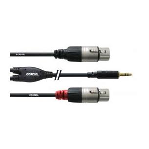 Cable Jack 3,5 mm stereo - 2 x XLR hembra Long. 1,8m CFY 1,8 WFF