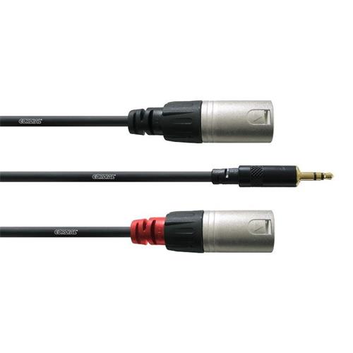 Cable Jack 3,5 mm stereo - 2 x XLR macho Long. 1,8m. CFY 1,8 WMM