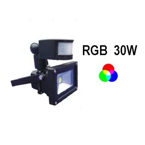 Foco Led Auto-RGB30W Sensor IP65