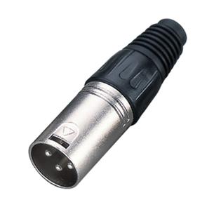 Conector XLR 3P macho aereo negro MCA002