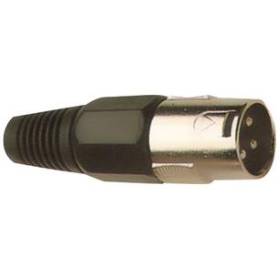Conector XLR 3P macho aereo negro MCA005