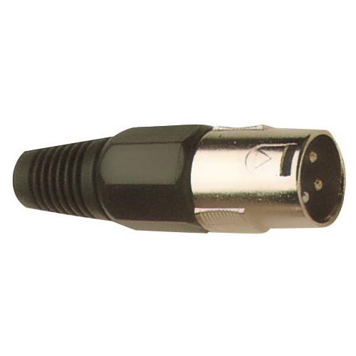 Conector XLR 3P macho aereo negro MCA005