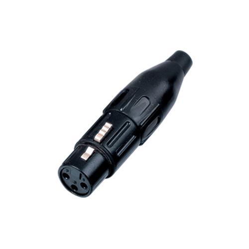 Conector XLR 3P hembra aereo negro MCA007