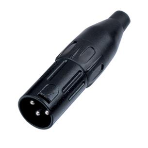 Conector XLR 3P macho aereo negro MCA008