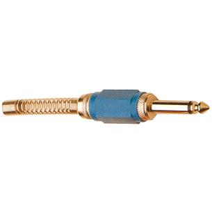 Conector Jack mono 6,3 macho aereo azul MCA 055