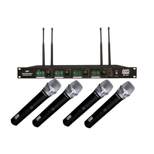 Sistema inalambrico cuadruple UHF de mano MU404+MM104