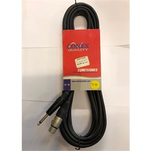 Cable 10 metros negro XLR hembra / jack 6,3 mm mono RF2110