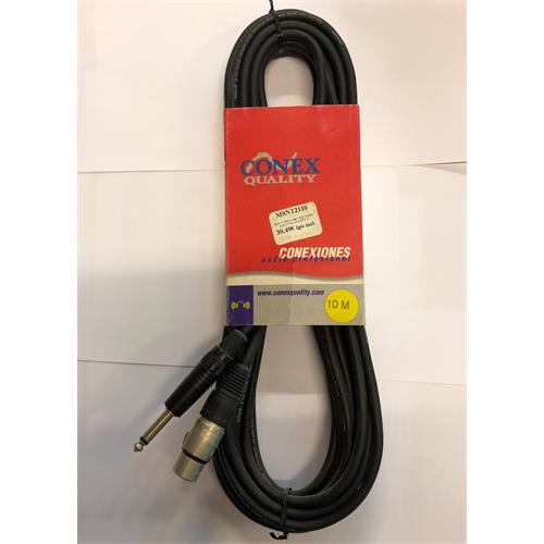 Cable 10 metros negro XLR hembra / jack 6,3 mm mono RF2110