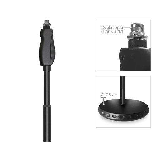 Pie de micro con base redonda metal negro PM-40