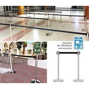 Pilar de acero inoxidable con cinta retráctil negra 3m PST-11/N 2