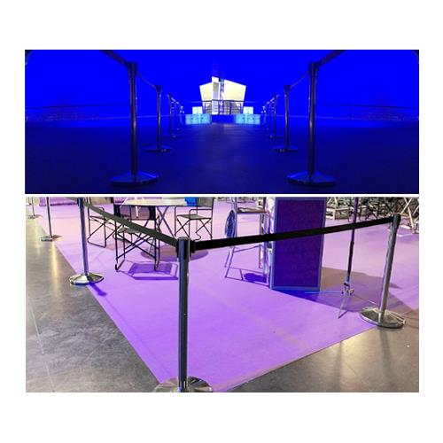 Pilar de acero inoxidable con cinta retráctil negra 3m PST-11/N