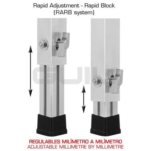 Pata telescopica 50x50mm regular altura 400 a 600mm PTA5-T/40-60