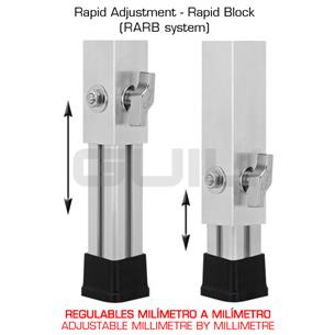 Pata telescopica 50x50mm regular altura 500 a 800mm PTA5-T/50-80