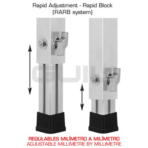 Pata telescopica 50x50mm regular altura 500 a 800mm PTA5-T/50-80