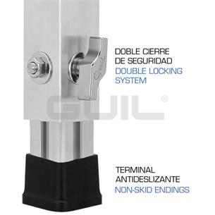 Pata telescopica 50x50mm regular altura 500 a 800mm PTA5-T/50-80 2
