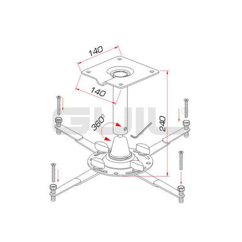 Soporte universal proyector de techo para PTR-14
