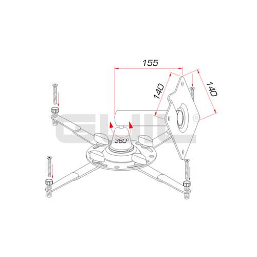 Soporte universal proyector de techo para PTR-14