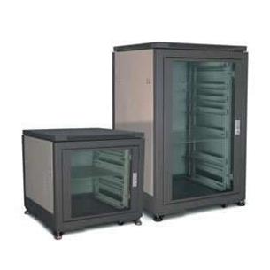 Rack metalico con puerta cristal RM 16 PRO color negro