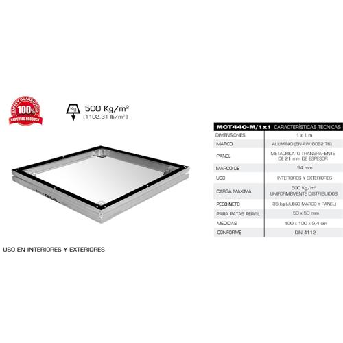 Tarima de 1x1m com metacrilato transparente TM440-M/1X1