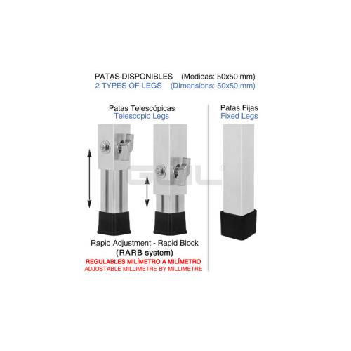Tarima de 1x1m com metacrilato transparente TM440-M/1X1