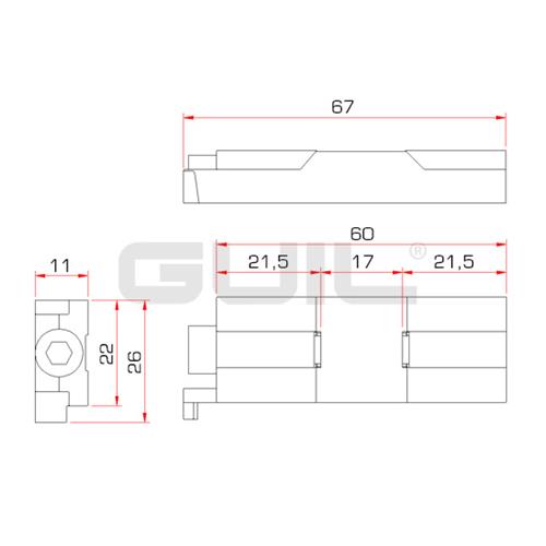 Sistema de union guias para tarimas Guil TMU-01