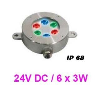 Lampara Led sumergible 6x3W RGB