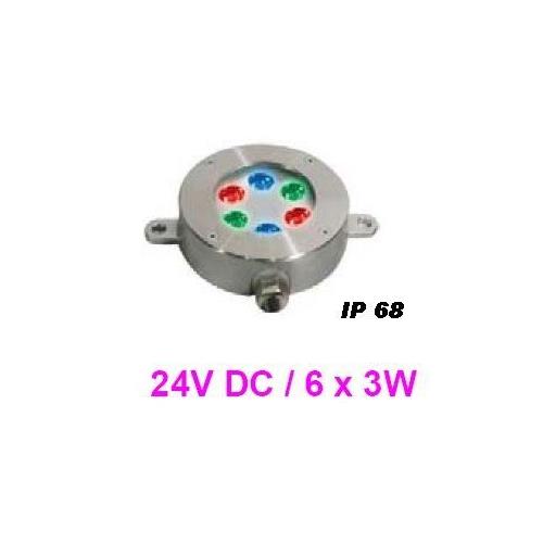 Lampara Led sumergible 6x3W RGB