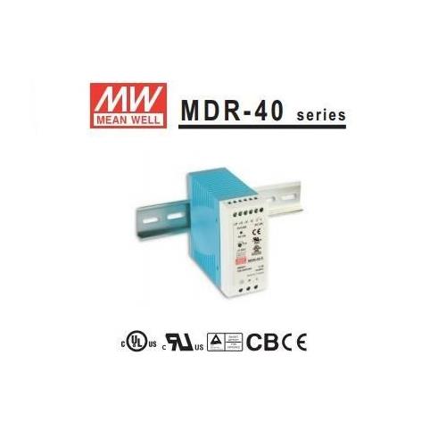Mean Well. Fuente carril DIN 12v 3.33A serie MDR